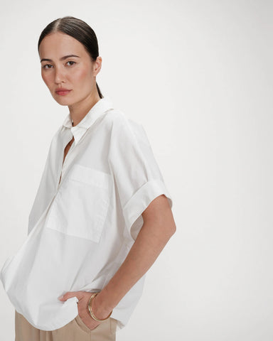 Grace & Mila Versigny Oversized Cotton Shirt - Ivoire