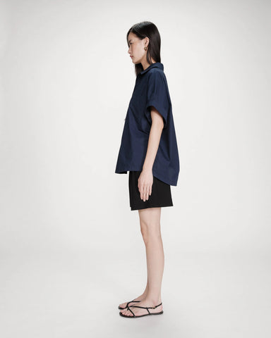 Grace & Mila Versigny Oversized Cotton Shirt - Marine