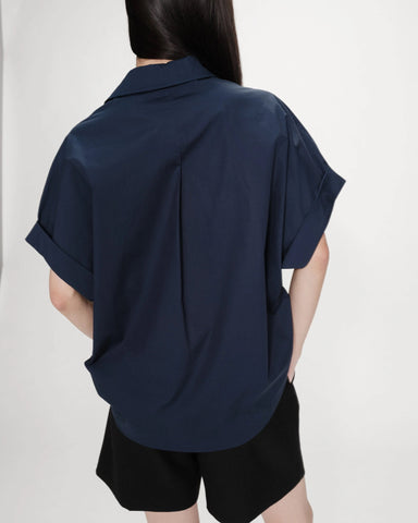 Grace & Mila Versigny Oversized Cotton Shirt - Marine