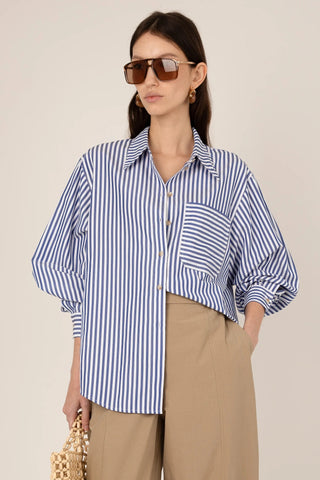 VI.VE.RE Ember Stripe Shirt - Blue