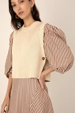 VI.VE.RE Martine Sleeveless Knitted Tank - Cream