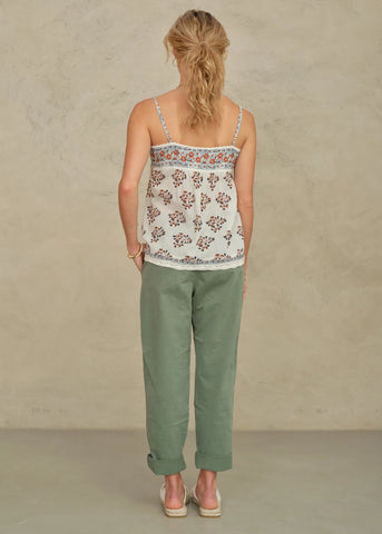 M.A.B.E Apparel Stella Camisole - Ecru / Rust