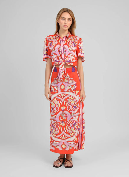 An'ge Paris Robinson Printed Maxi Skirt - Astola Piment