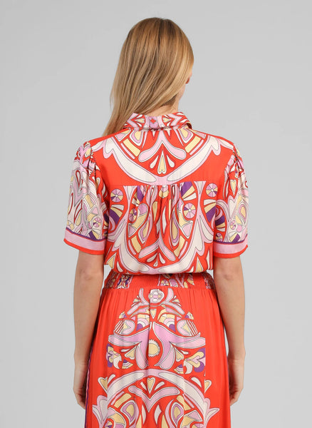 An'ge Suzalia Printed Short Sleeve Shirt - Astola Piment