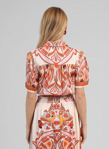 An'ge Paris Suzalia Tie Front Shirt - Venicia Caramel