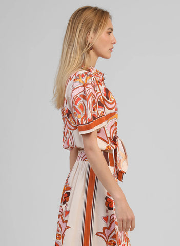 An'ge Paris Suzalia Tie Front Shirt - Venicia Caramel