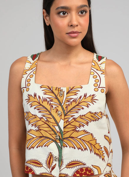 An'ge Paris Symaly Sleeveless Printed Top - Tropico