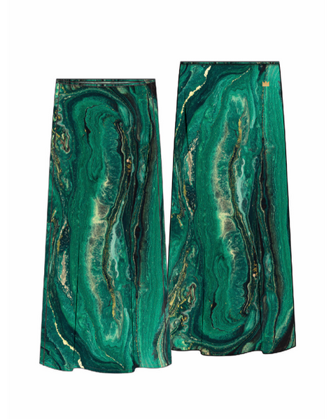 Me369 Anika Maxi Skirt - Jade Gold