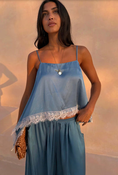 Never Fully Dressed Lace Swing Cami - Blue