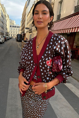 Never Fully Dressed Deer Cardigan - Chocolate