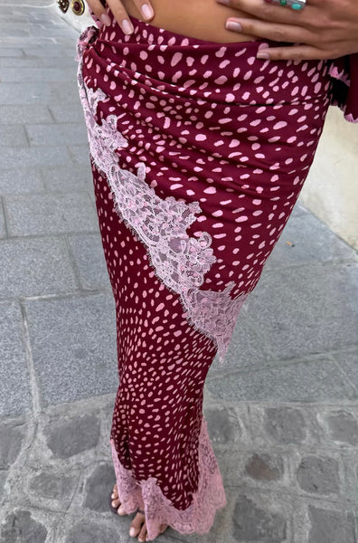 Never Fully Dressed Burgundy Deer Maeva Skirt