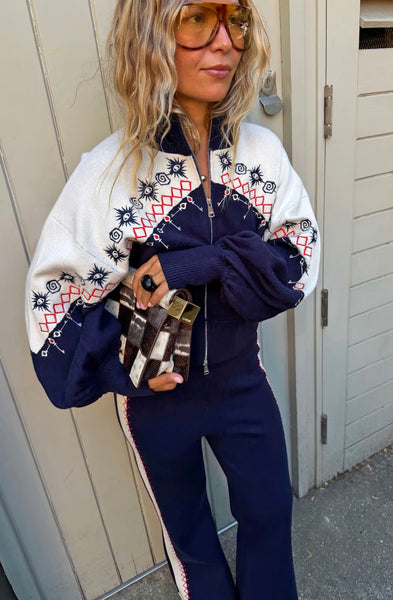 Never Fully Dressed Odette Zip Cardigan - Navy