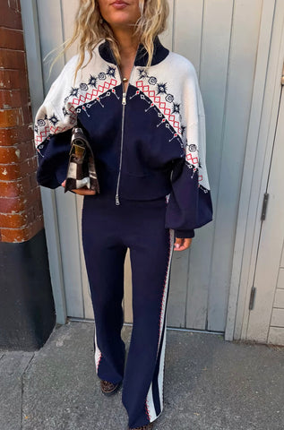 Never Fully Dressed Odette Zip Cardigan - Navy