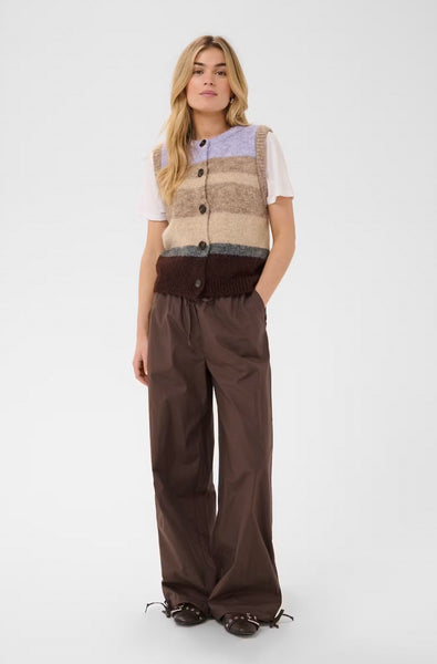 Saint Tropez SeraphinaSZ Waistcoat -  Chocolate Lilac Multi Stripe / Purple
