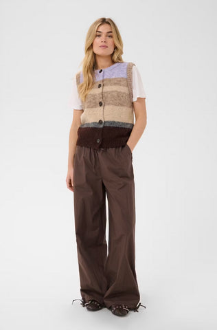Saint Tropez SeraphinaSZ Waistcoat -  Chocolate Lilac Multi Stripe / Purple