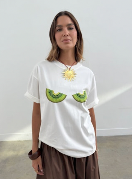 Never Fully Dressed Kiwi Boob T-Shirt