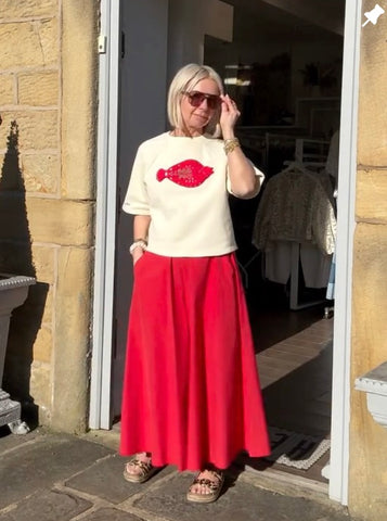 Ottod'Ame Wide Leg Culottes - Red