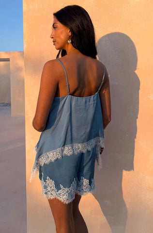 Never Fully Dressed Lace Swing Cami - Blue