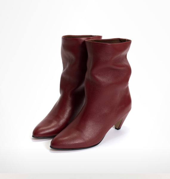 Anonymous Vully 50 Stiletto Soft Calf Boot - Pomegranate