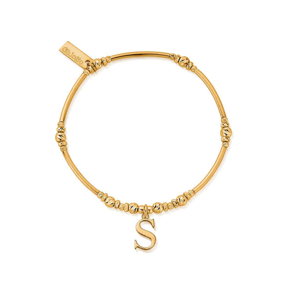 ChloBo Iconic Initial Bracelet 'S' Gold