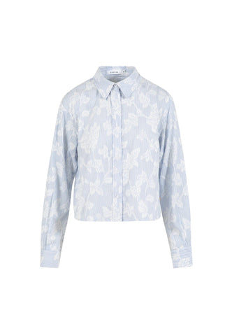 Coster Copenhagen Shirt with Flower Detail - Blue