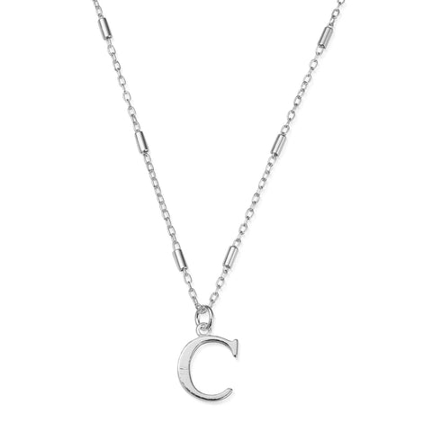 ChloBo Iconic Initial Necklace - Silver 'C'