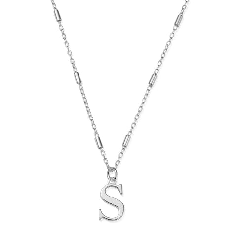 ChloBo Iconic Initial Necklace - Silver 'S'