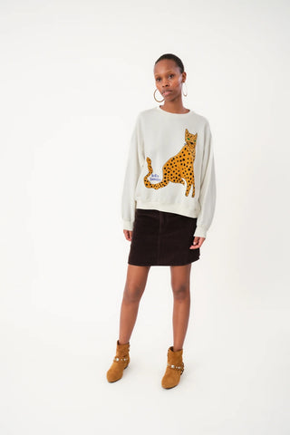 Lollys Laundry SydneyLL Leopard Sweatshirt - White