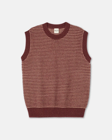 Salts Cashmere Textured Stitch Tank Top - Spice / Oatmeal