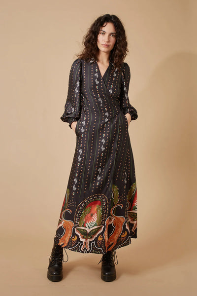 Traffic People Loretta Maxi Wrap Dress - Black