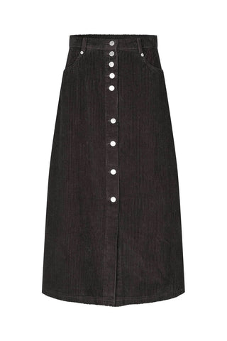 Lollys Laundry UnaLL Maxi Corduroy Skirt - Dark Mocha