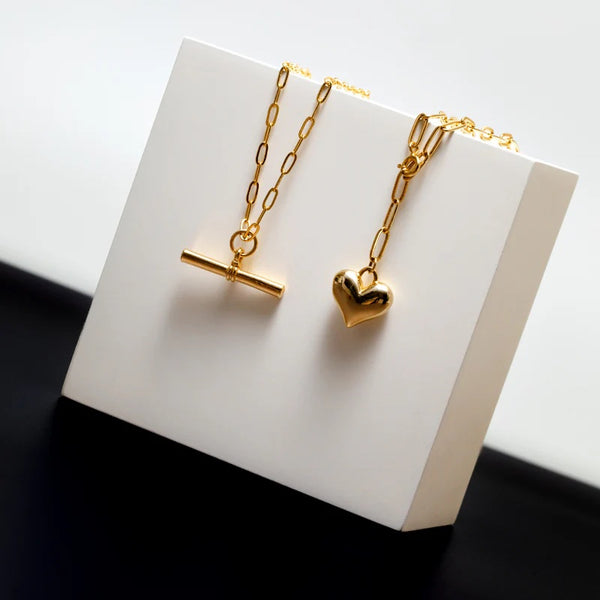 Orelia Jewellery Chunky T-Bar Mid Length Necklace - Gold