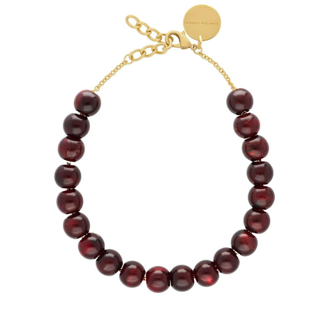 Vanessa Baroni Small Beads Necklace - Bordeaux Marble