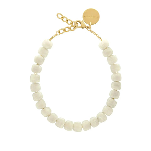 Vanessa Baroni Mini Organic Shaped Necklace - Snow Marble