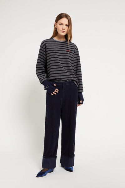 Ottod'Ame Cotton Corduroy Jeans - Night blue