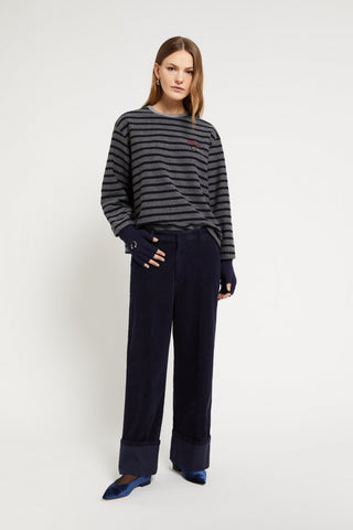 Ottod'Ame Cotton Corduroy Jeans - Night blue