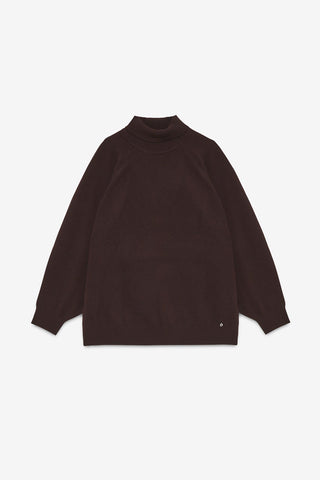 Ottod'Ame Merino Wool Roll Neck Sweater - Chocolate