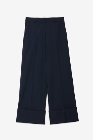 Ottod'Ame Straight Trousers with Cuff - Navy Night