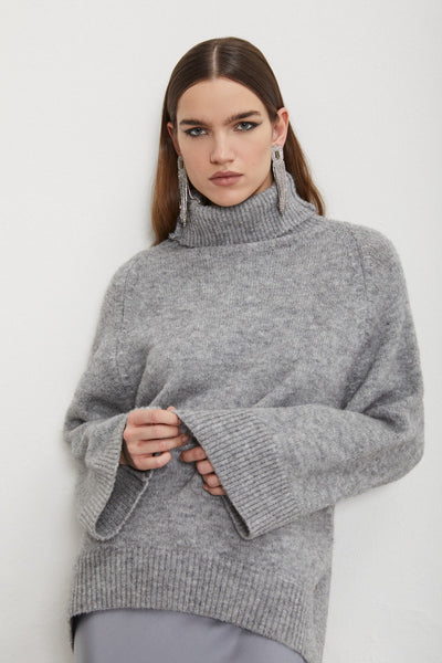 Ottod'ame Alpaca And Wool Blend Sweater - Grey