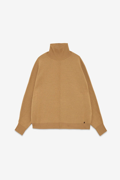 Ottod'ame Wool Blend Turtle Neck Jumper - Camel