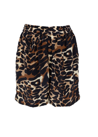 Black Colour Shorts - Leopard