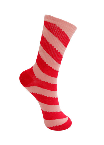 Black Colour BCHuxi Sock - Red Stripe