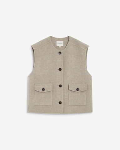 Grace & Mila Adagio Oversized Sleeveless Jacket - Sable