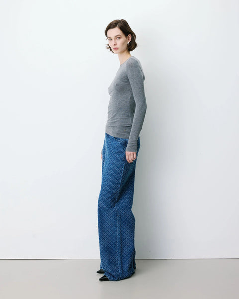 Grace & Mila Alkias Second Skin Long Sleeve Crew Neck Top - Grey