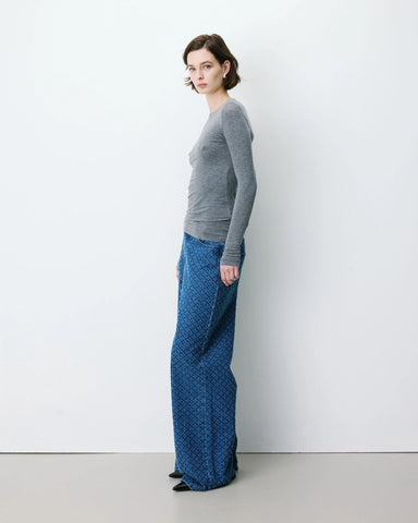 Grace & Mila Alkias Second Skin Long Sleeve Crew Neck Top - Grey