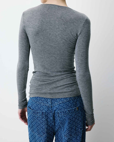 Grace & Mila Alkias Second Skin Long Sleeve Crew Neck Top - Grey