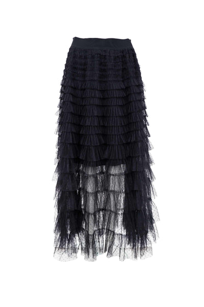 Black Colour BCAngelina Tiered Mesh Skirt - Black
