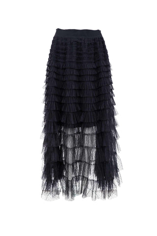 Black Colour BCAngelina Tiered Mesh Skirt - Black