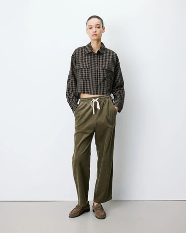 Grace & Mila Azelle Cropped Checked Shirt - Black