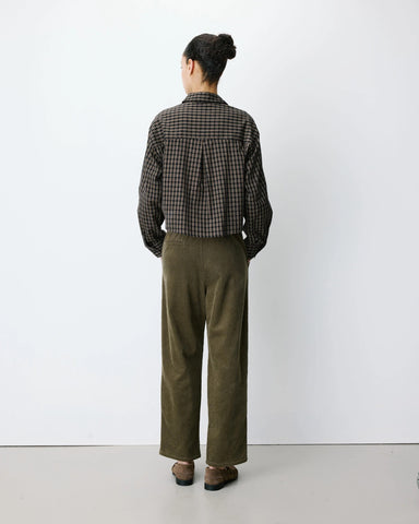 Grace & Mila Azelle Cropped Checked Shirt - Black